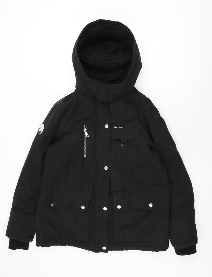 New Look Womens Black Rain Coat Coat Size 10 Zip