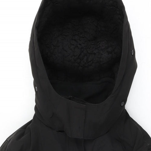 New Look Womens Black Rain Coat Coat Size 10 Zip