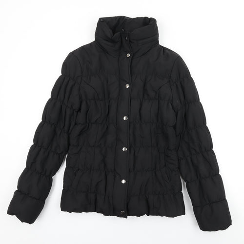 Marks and Spencer Womens Black Puffer Jacket Coat Size M Zip