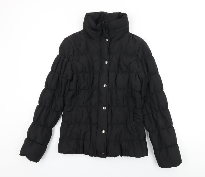 Marks and Spencer Womens Black Puffer Jacket Coat Size M Zip