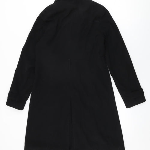 NEXT Womens Black Trench Coat Coat Size 8 Button