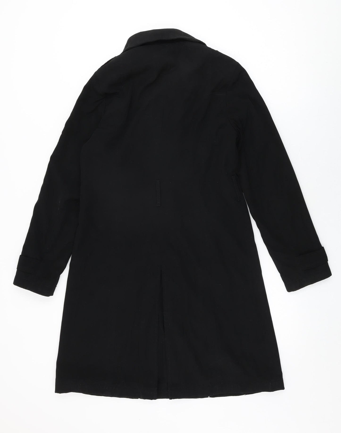 NEXT Womens Black Trench Coat Coat Size 8 Button