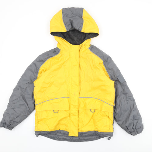 SO GSJC Boys Yellow Rain Coat Coat Size 10-11 Years Zip