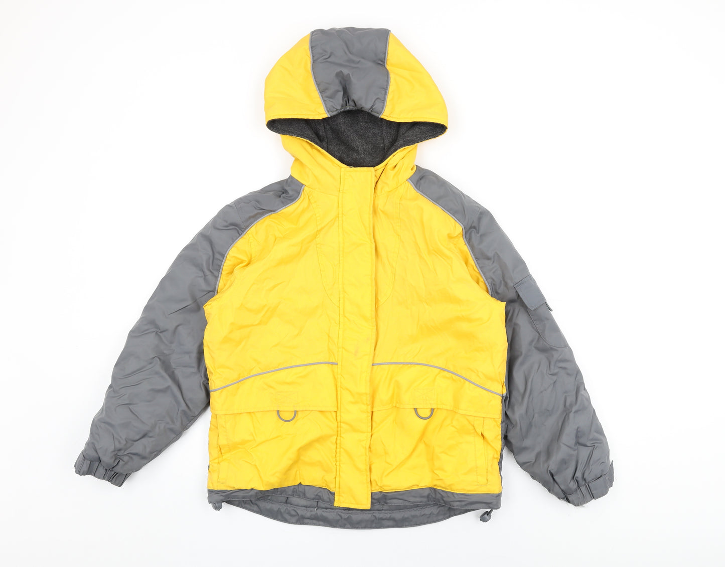 SO GSJC Boys Yellow Rain Coat Coat Size 10-11 Years Zip