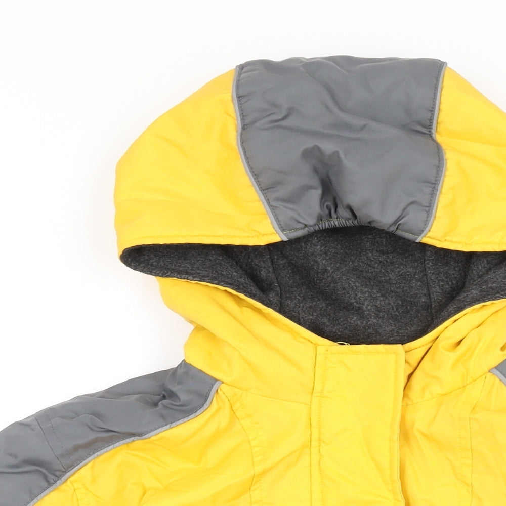 SO GSJC Boys Yellow Rain Coat Coat Size 10-11 Years Zip