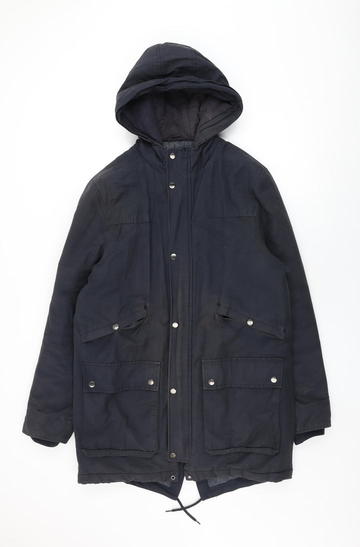Topman Mens Blue Overcoat Coat Size M Zip