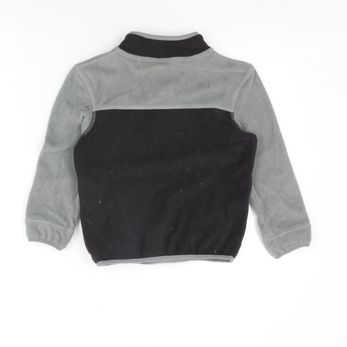 Marks and Spencer Boys Grey Polyester Pullover Sweatshirt Size 7-8 Years Zip