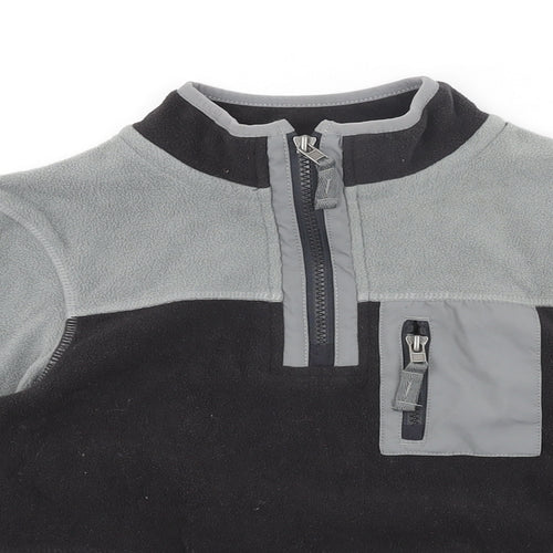 Marks and Spencer Boys Grey Polyester Pullover Sweatshirt Size 7-8 Years Zip