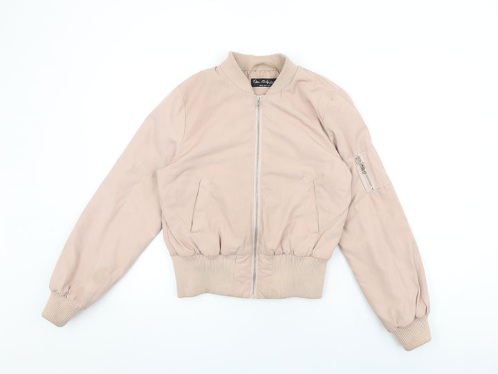 Miss Selfridge Womens Pink Bomber Jacket Coat Size 10 Zip