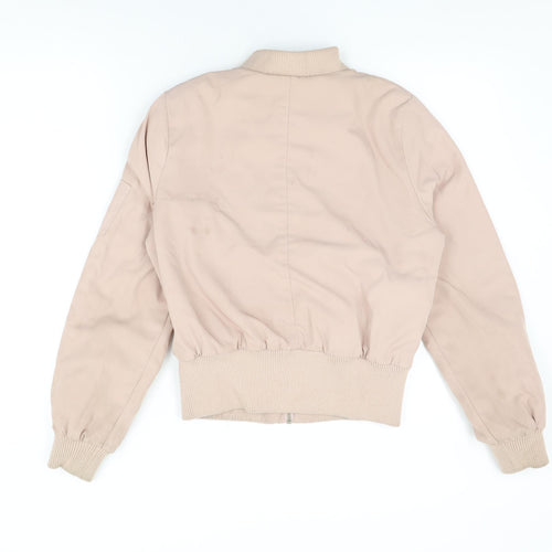 Miss Selfridge Womens Pink Bomber Jacket Coat Size 10 Zip