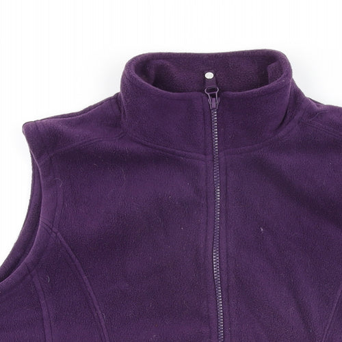 M&Co Womens Purple Polyester Full Zip Sweatshirt Size 16 Zip