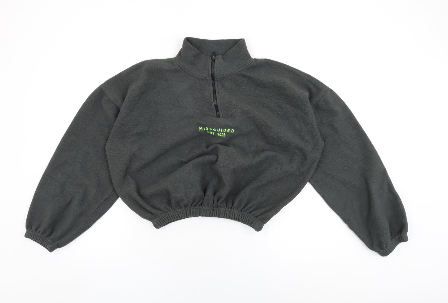 Missguided Womens Grey Polyester Pullover Sweatshirt Size 8 Zip - Missguided Logo