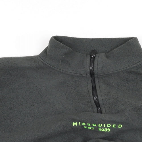 Missguided Womens Grey Polyester Pullover Sweatshirt Size 8 Zip - Missguided Logo