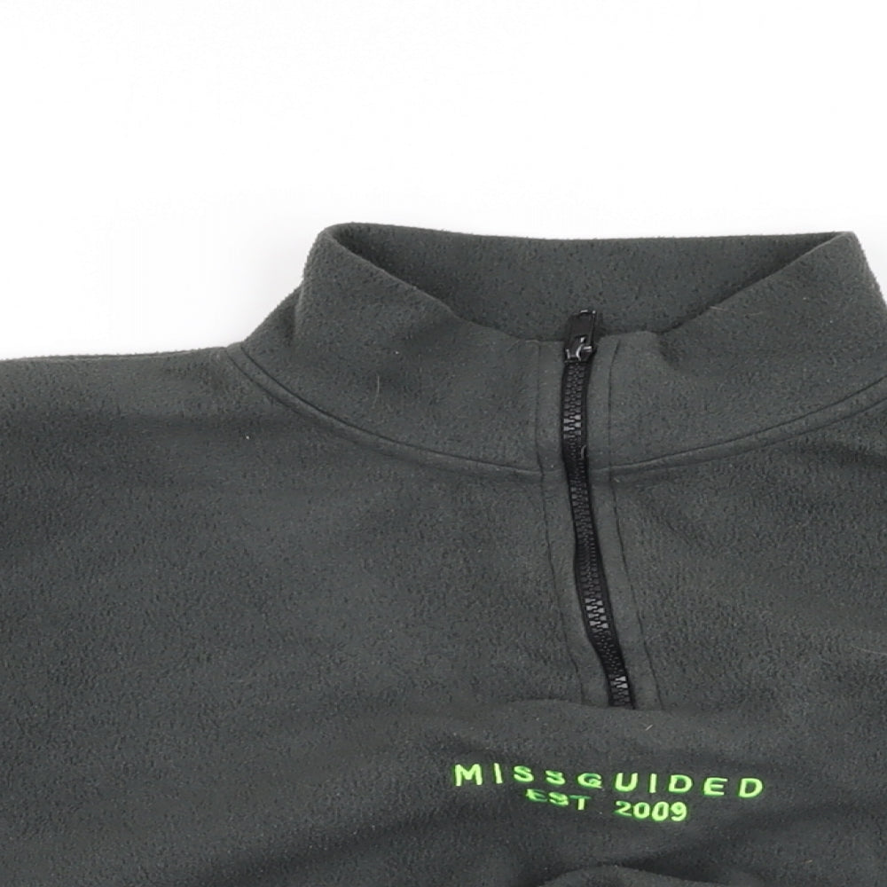 Missguided Womens Grey Polyester Pullover Sweatshirt Size 8 Zip - Missguided Logo