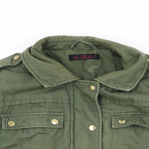 So Fabulous Womens Green Jacket Coat Size 16 Zip