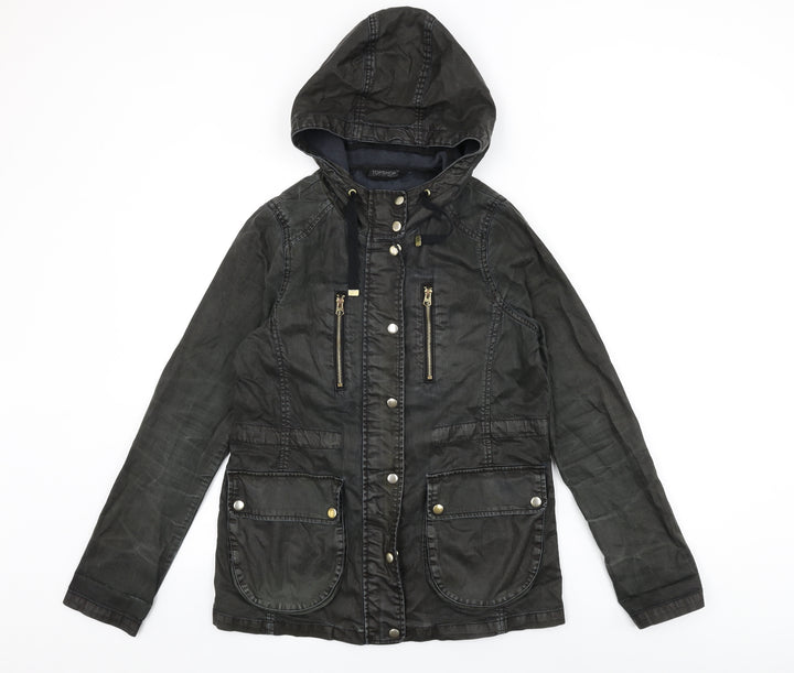Topshop Womens Black Jacket Coat Size 8 Zip