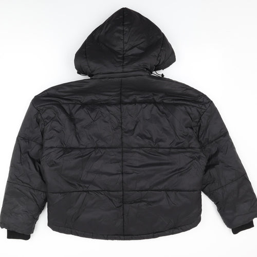 Boohoo Womens Black Puffer Jacket Coat Size 10 Zip
