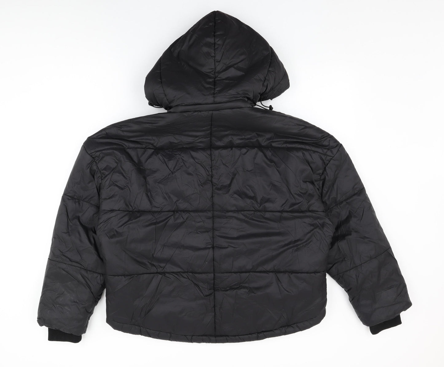 Boohoo Womens Black Puffer Jacket Coat Size 10 Zip