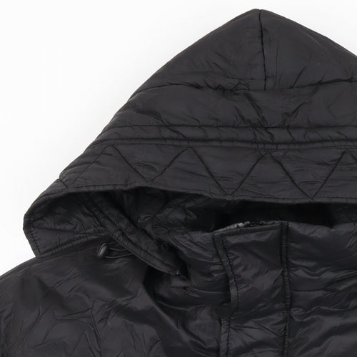 Boohoo Womens Black Puffer Jacket Coat Size 10 Zip