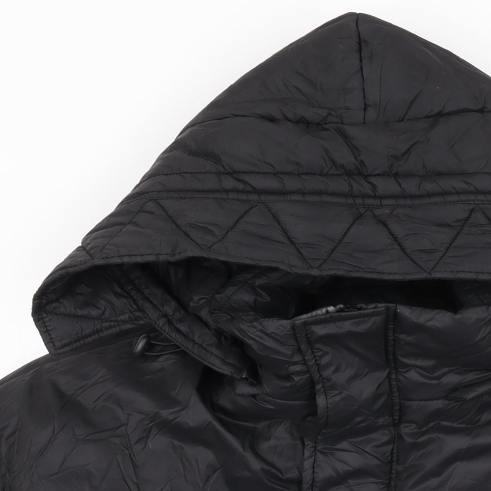 Boohoo Womens Black Puffer Jacket Coat Size 10 Zip
