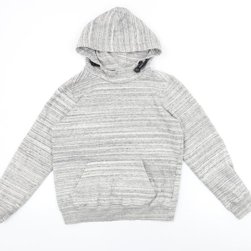 R Essential Boys Grey Geometric Cotton Pullover Hoodie Size 14 Years Pullover