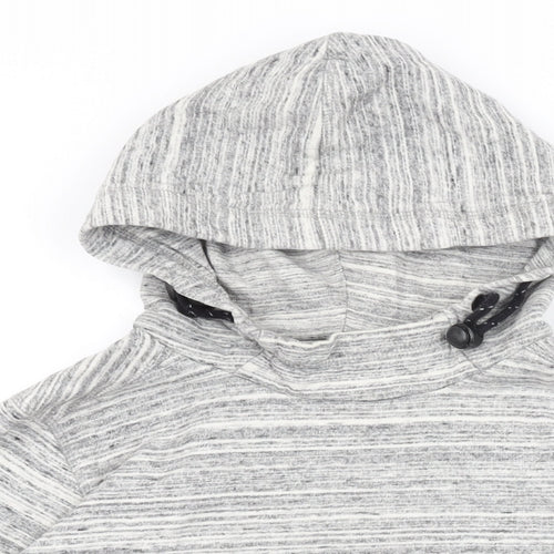 R Essential Boys Grey Geometric Cotton Pullover Hoodie Size 14 Years Pullover