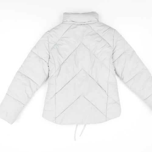 Topshop Womens Blue Puffer Jacket Coat Size 4 Zip
