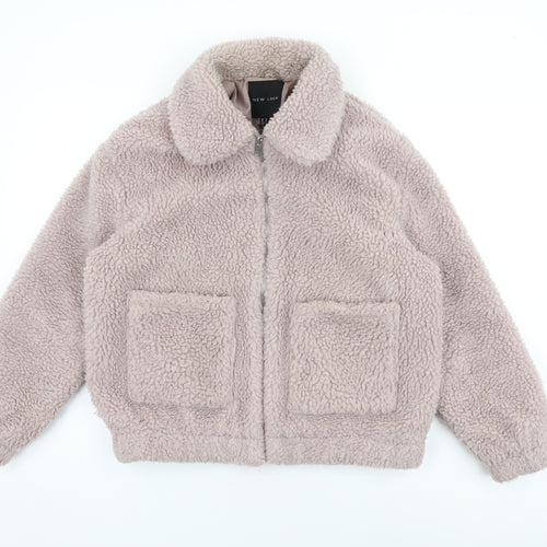 New Look Womens Pink Jacket Size M Zip