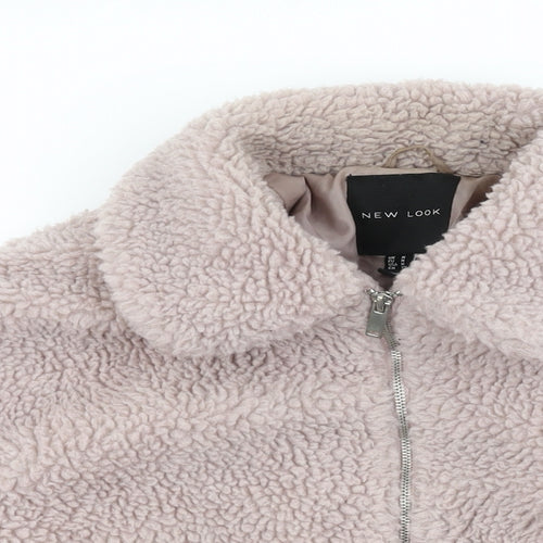 New Look Womens Pink Jacket Size M Zip