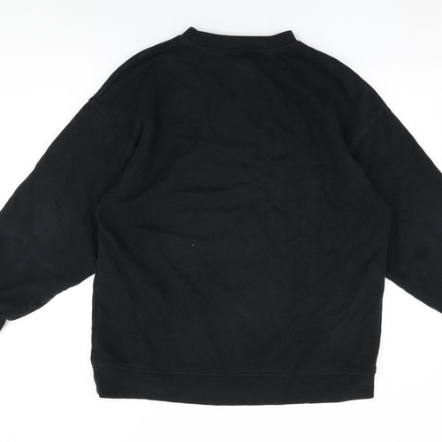 Zara Womens Black Cotton Pullover Sweatshirt Size M Pullover