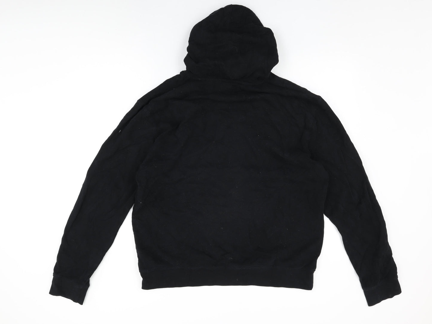 Topman Mens Black Cotton Pullover Hoodie Size XL