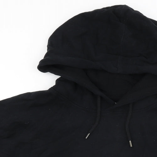 Topman Mens Black Cotton Pullover Hoodie Size XL