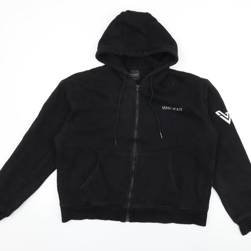 Venti Volte Womens Black Cotton Full Zip Hoodie Size L Zip