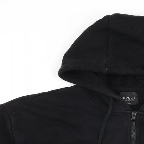 Venti Volte Womens Black Cotton Full Zip Hoodie Size L Zip
