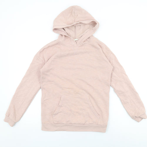 H&M Girls Pink Cotton Pullover Hoodie Size 13-14 Years Pullover