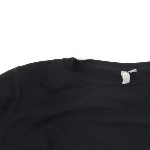 ASOS Womens Black Cotton Pullover Sweatshirt Size 10 Pullover - Cropped