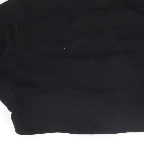 ASOS Womens Black Cotton Pullover Sweatshirt Size 10 Pullover - Cropped