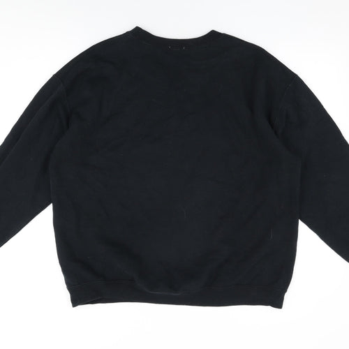 River Island Womens Black Cotton Pullover Sweatshirt Size L Pullover - Kim-Ye
