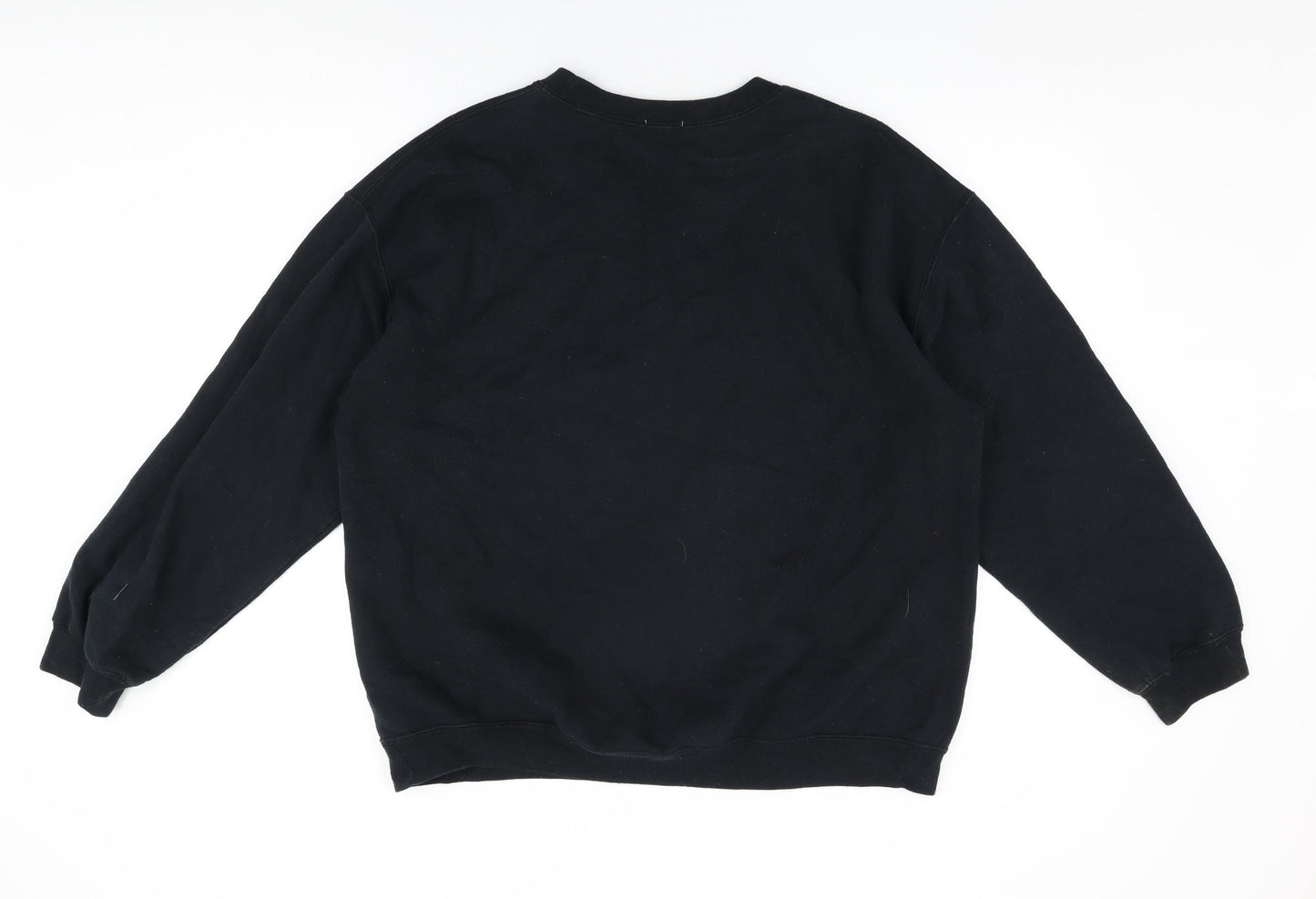 River Island Womens Black Cotton Pullover Sweatshirt Size L Pullover - Kim-Ye