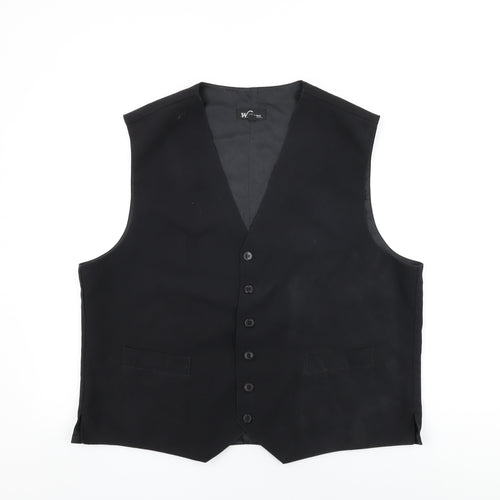 Williams Mens Black Polyester Jacket Suit Waistcoat Size 46 Regular