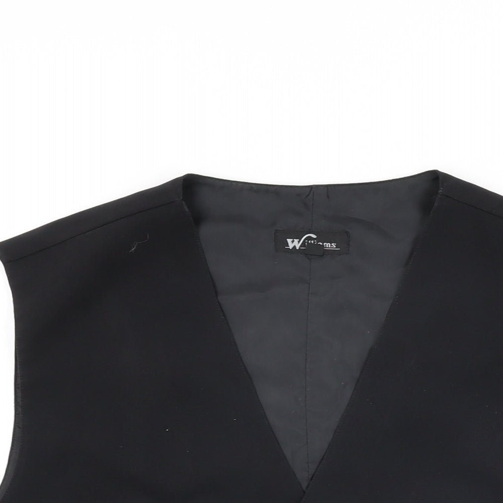Williams Mens Black Polyester Jacket Suit Waistcoat Size 46 Regular