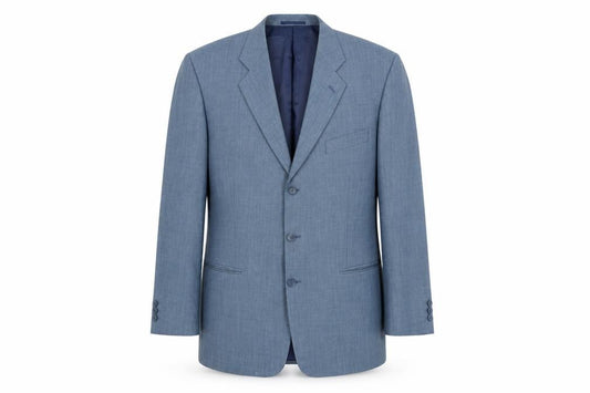 Front view of Westbrook men’s blue polyester jacket suit jacket, size 44, regular