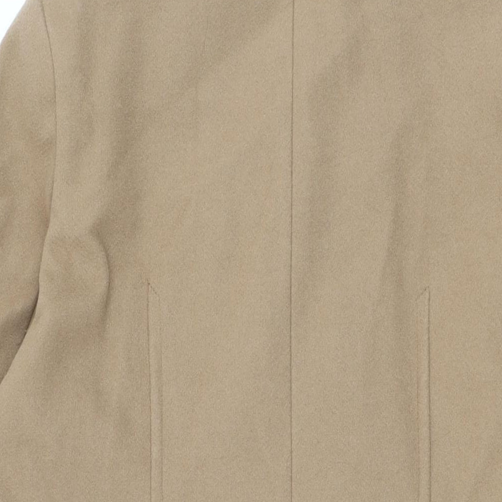 Marks and Spencer Womens Beige Overcoat Coat Size 12 Snap