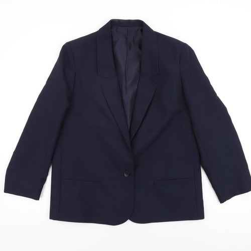 St Michael Womens Blue Jacket Blazer Size 14 Button