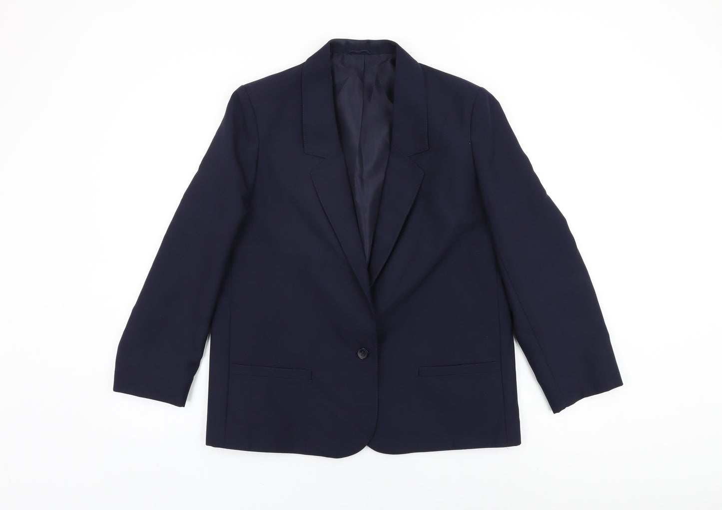 St Michael Womens Blue Jacket Blazer Size 14 Button