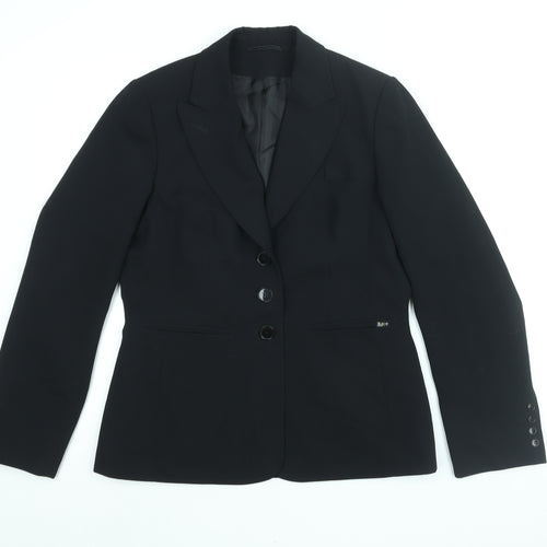 Marks and Spencer Womens Black Jacket Blazer Size 12 Button