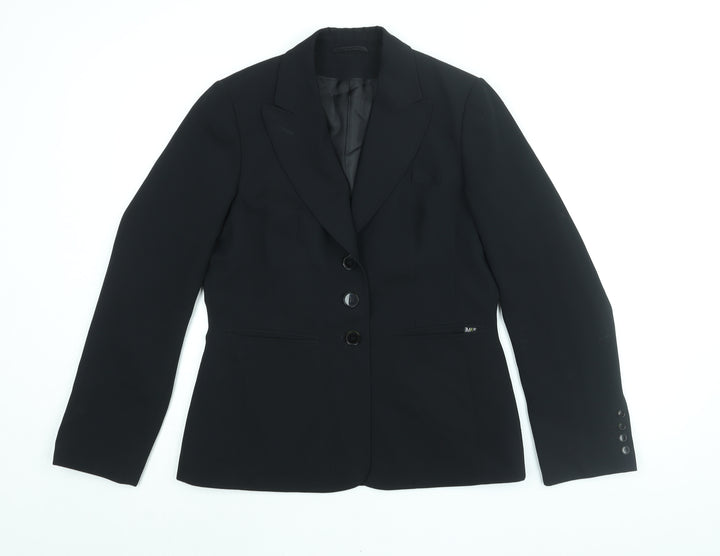 Marks and Spencer Womens Black Jacket Blazer Size 12 Button