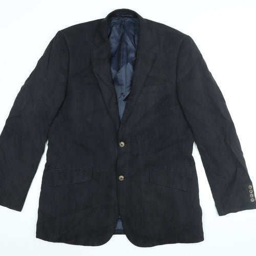 John Lewis Mens Black Silk Jacket Suit Jacket Size 42 Regular