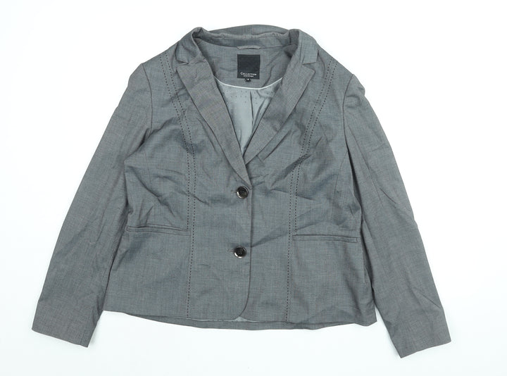 Debenhams Womens Grey Jacket Blazer Size 18 Button