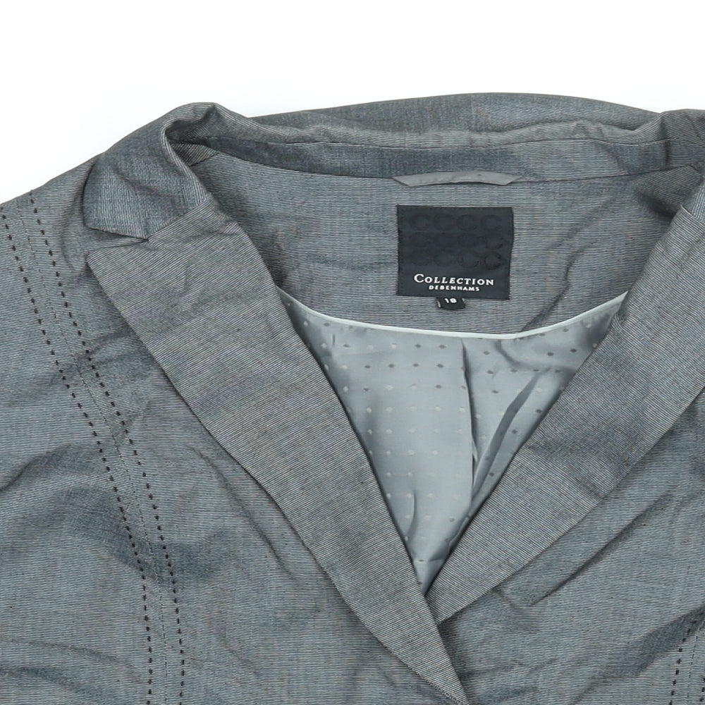 Debenhams Womens Grey Jacket Blazer Size 18 Button